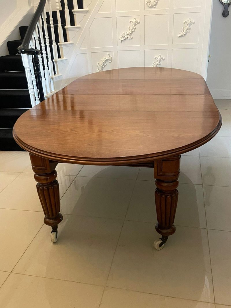 Large 12 Seater Outstanding Quality Antique Victorian Figured Mahogany Extending Dining Table - Image 5